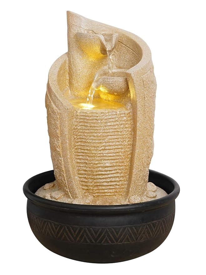 Designer Polyresin Indoor Outdoor Water Fountain with Led Lights from