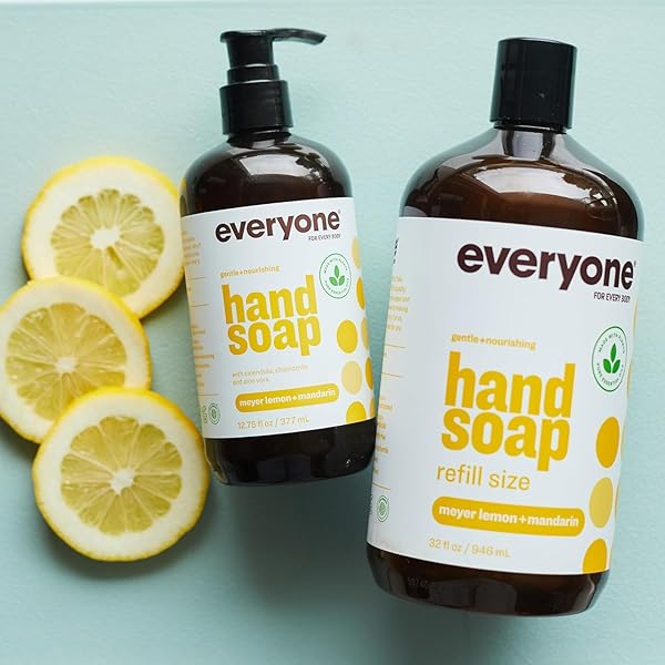 EVERYONE LIQUID HAND SOAP, 12.75 OUNCE (PACK OF 1), MEYER LEMON AND MANDARIN, MADE WITH ESSENTIAL OILS FOR KITCHEN AND BATHROOM
