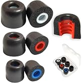Memory Foam Earbuds Tips Replacement Fit 4.0mm-5.5mm Isolation Noise | 3 Pairs L/M/S Universal Replacement Foam Ear Tips for In-Ear Earphones, Threaded Grip Design, With Storage Box