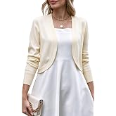 Womens Bolero Shrug Long Sleeve Knit Lightweight Cropped Cardigan for Dress | Open Front Elegant Dressy Sweaters for Office Business Casual Daily Formal Evening Wear Fall Fashion Outfits