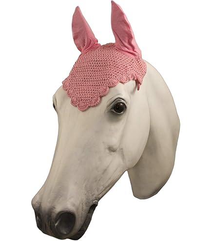 2 Bonnets D'oreille Pour Poney Saxon – Rose Et Marine – Voile Mouche Taille Poney – Neufs