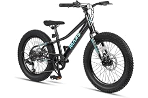 Glerc Mars Kids Mountain Bike, 20 24 Inch Fat Tire Bike for Teen Ages 6-14 Year Old, Bicycle with 2.8-Inch Wide Tires and 6 Speed Drivetrain, Multiple Colors