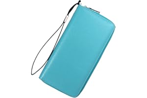 Lavemi Women's RFID Blocking 100% Leather Large Capacity Zip Around Wallet Phone Holder Clutch Travel Purse Wristlet