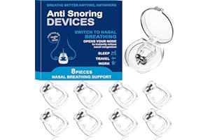 AIKAPLUS Anti Snoring Devices, Silicone Magnetic Anti Snoring Nose Clip, Nasal Strip for Snoring with Adjustable Magnet, Magnetic Nasal Strip, Stop Snoring for Men and Women, 8PCS