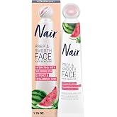 NAIR Prep &amp; Smooth Face Exfoliating Hair Removal Cream for Women, 1.76 Oz | Dermatologist-Tested, Hyaluronic Acid, Watermelon Extract, Face Fuzz Removal, Upper Lip, Chin &amp; Cheek Hair Removal