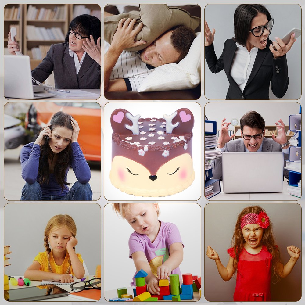 EocuSun Jumbo Squishies Toys Slow Rising Squishy Kawaii Cute Deer Cream Scented Squishys Stress Reliever Toy for Kids Adults Party Decorative Hop Props Large by (Purple)