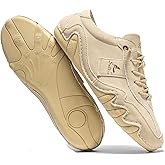 EGGDK Men's Comfortable Barefoot Walking Shoes Fashion Lightweight Zero Drop Elastic Lace-up Slip-on Casual Driving Shoes