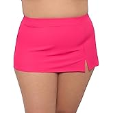 Aqua Green Womens Full Coverage Skirted Swim Bottom with Side Slit