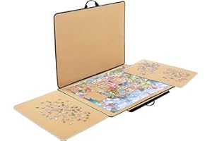 YISHAN Portable Jigsaw Puzzle Table Board, Premium Puzzle Case for Storage, Puzzle Mat, Puzzle Keeper Caddy Saver with Sorting Trays, Non-Slip Surface, Large