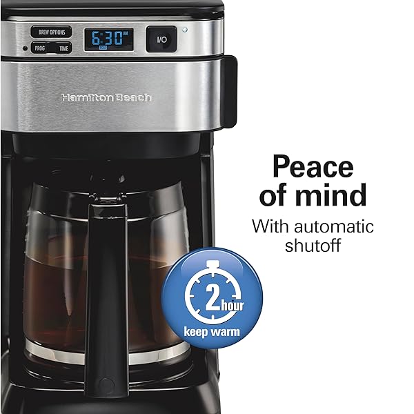 HAMILTON BEACH 12 CUP PROGRAMMABLE COFFEE MAKER, FRONTFILL DRIP COFFEE MAKER