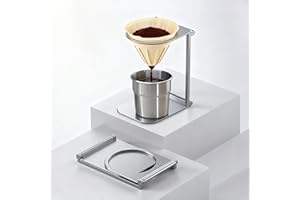 SEICASAYA Portable Camping Coffee Dripper Stand Aluminum Alloy Travel Coffee Holder (Silver)
