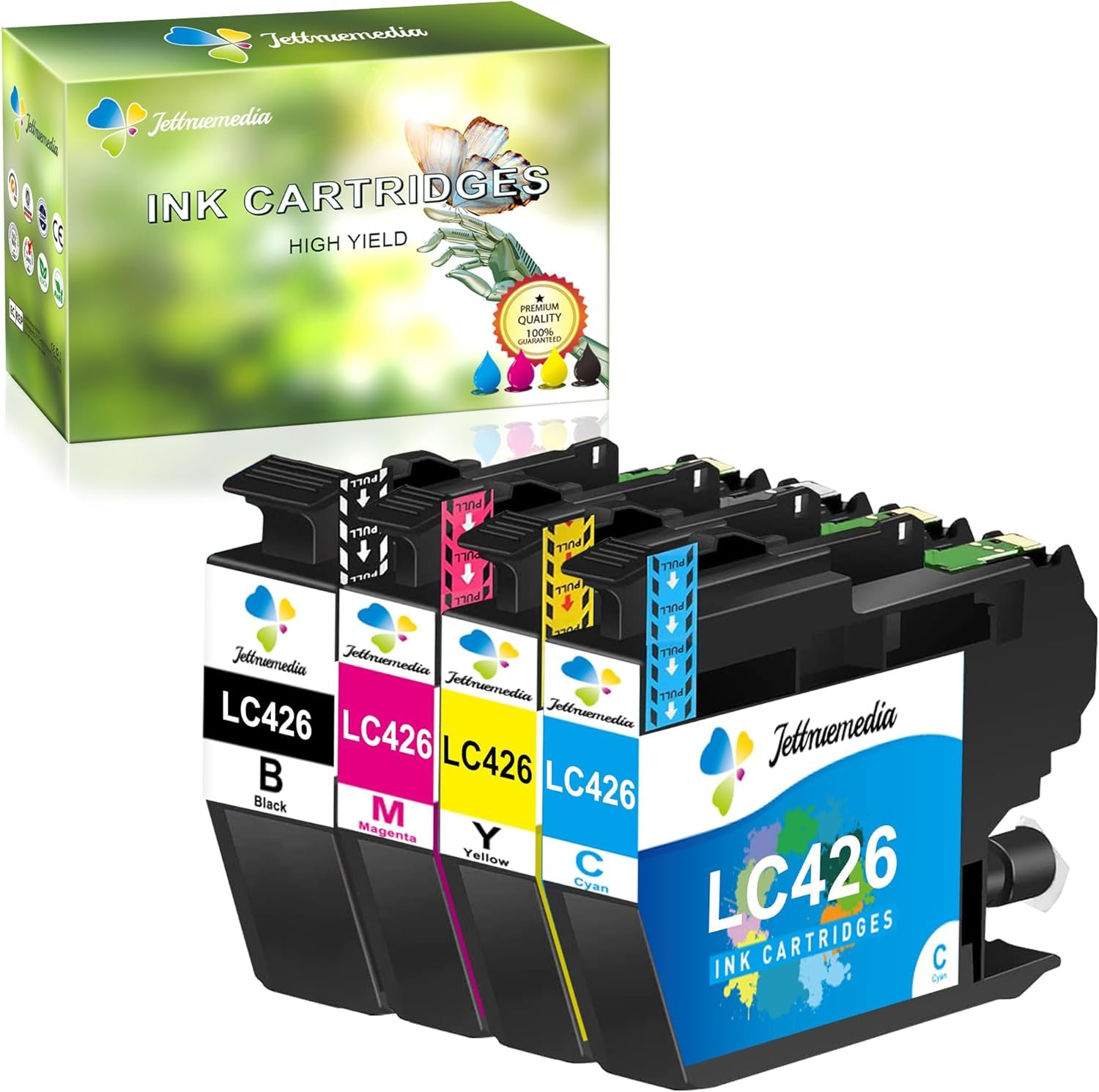 Jettruemedia LC-426 Ink Cartridges Multipack Replacement for Brother LC426XL LC426VAL for MFC-J4335DW MFC-J4340DW MFC-J4535DW MFC-J4540DW Printer(BK/C/M/Y,4 Pack)