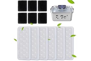 PETIMI Accessories Set (Replacement Filter & Water Pump Sponge) for Dog Water Fountain- 6 pcs Packed Filters and 6 pcs Packed Sponges