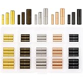 Mandala Crafts 50 PCs Magnetic Clasps for Jewelry Making, Kumihimo End Cap, Leather Necklace, Bracelet Silver Bronze Gunmetal Rose Gold Tone