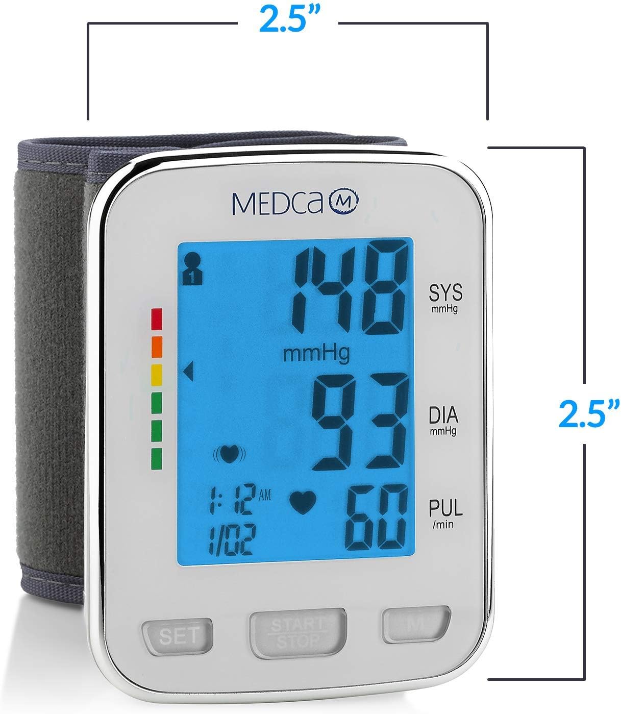 Blood Pressure Cuff Wrist - Blood Pressure Monitor and Portable Fully Automatic BP Machine Band with Large LCD Display for Fast Accurate Reading by MEDca - Image 4