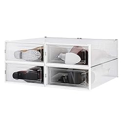 PARANTA 4-Piece Boot Shoe Storage Box, Stackable