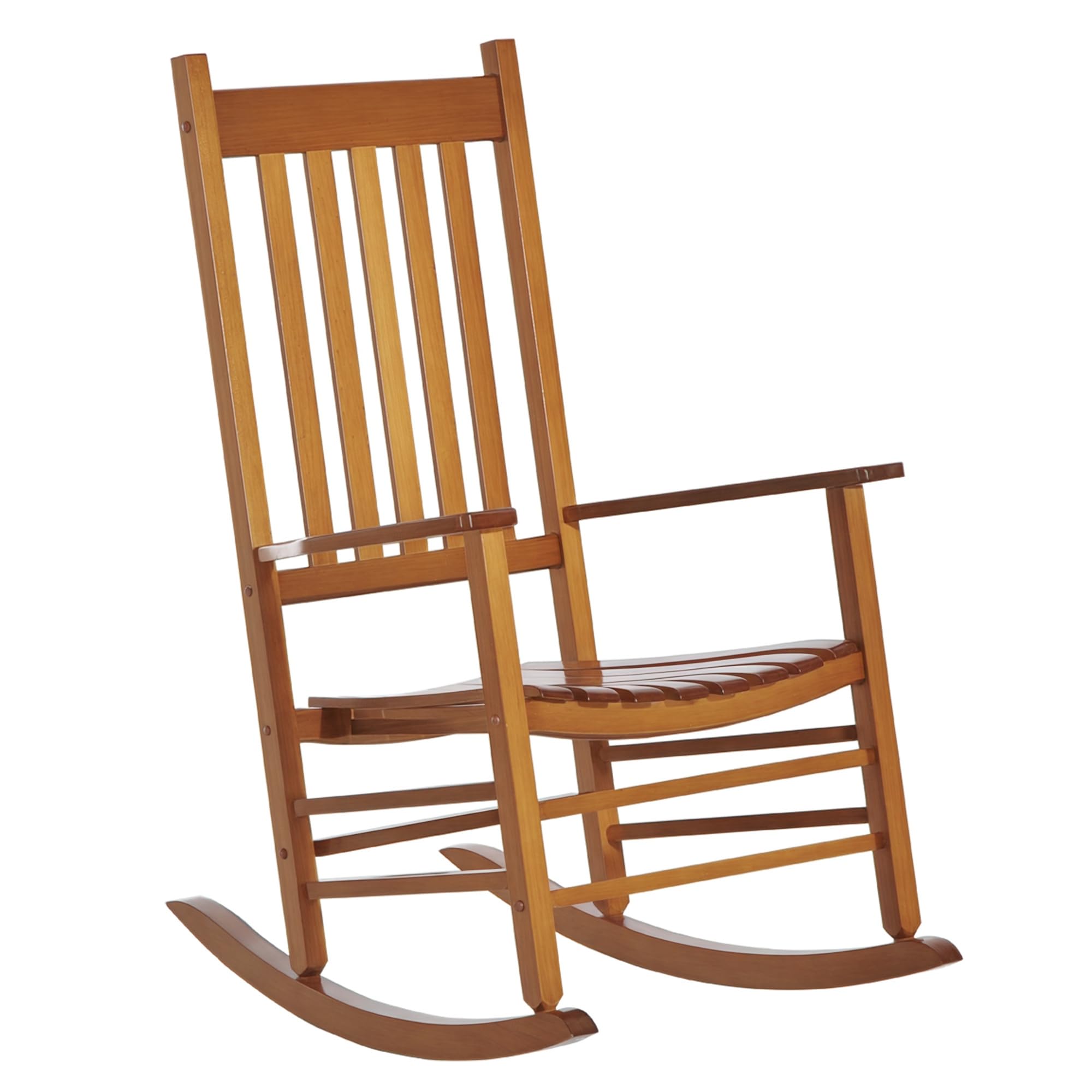 Photo 1 of ***MINOR DAMAGE*** Outsunny Outdoor Rocking Chair, Patio Wooden Rocking Chair with Smooth Armrests, High Back for Garden, Balcony, Porch, Supports Up to 353 lbs, Natural