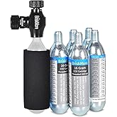 BriskMore CO2 Inflator Kits with 9X16g or 5 X 16g CO2 Cartridges, Presta and Schrader Valve Compatible, Bike Tire CO2 Pump, Included Insulated Sleeve
