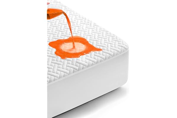 100% Waterproof Mattress Protector Queen Size, Premium Viscose from Bamboo Mattress Pad Ultra Soft Breathable, Noiseless Matt