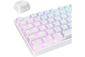 surmen Pudding Keycaps PBT Double Shot Keycaps XDA Profile for Cherry Gateron MX Switches Mechanical Keyboard(White)