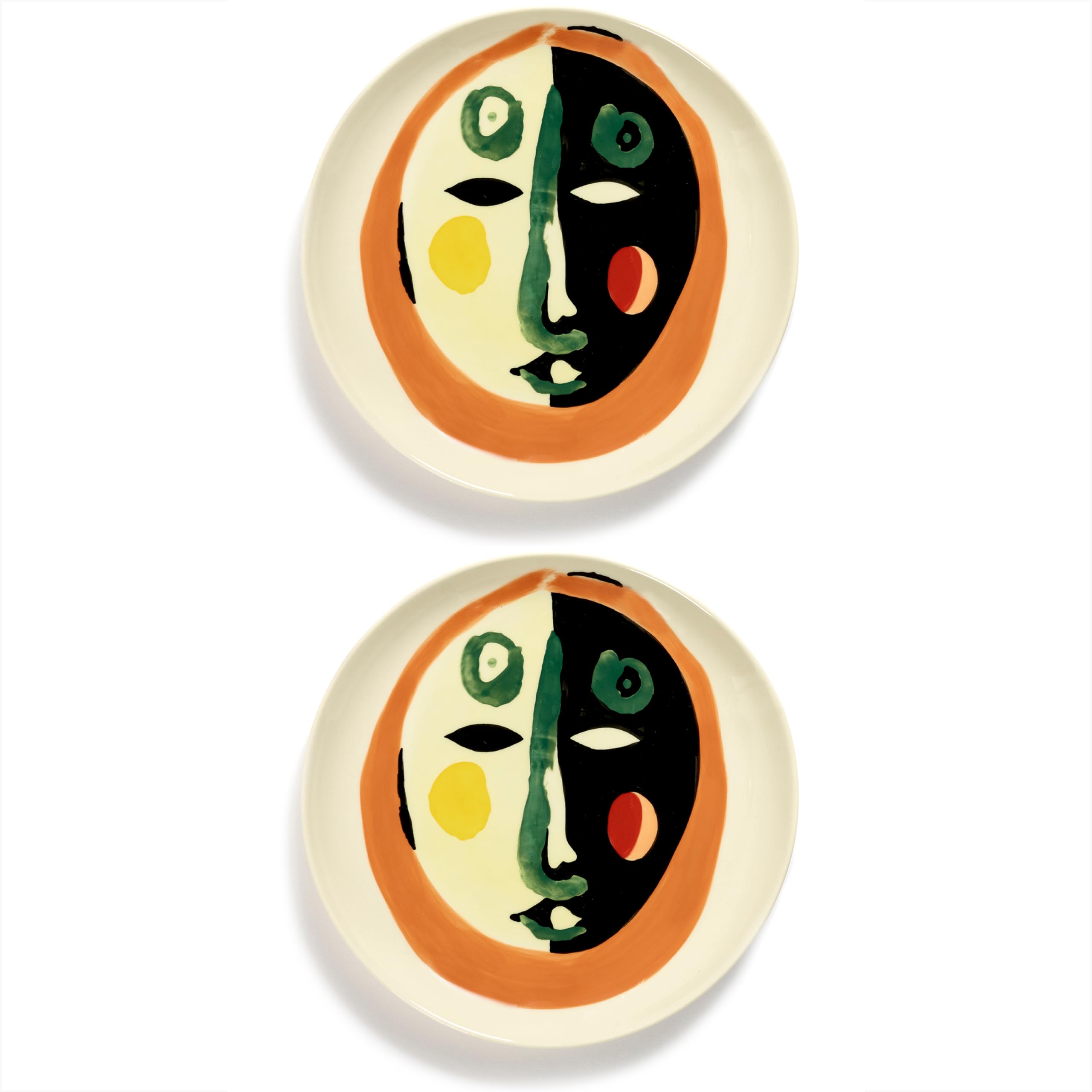 Serax Appetizer Plate | Feast tableware by Ottolenghi | 2 Starter Plates | Stoneware Dinnerware Set in mixed color | luxury Dishware Set for Dinner at Home, Party | Kitchen Sets