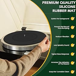 Turntable Platter Mat Black Rubber Silicone Design