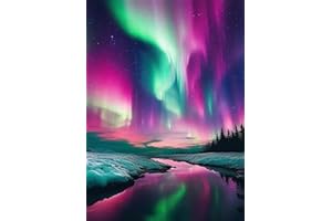 YSUNETER Aurora Diamond Art Painting Kits for Adults, Borealis Full Drill Diamond Dots Paintings for Beginners, Round 5D Paint with Diamonds Pictures Gem Art Painting Kits DIY Crafts Kits 12x16inch