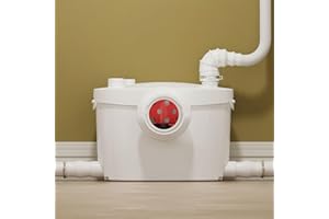 SUPERFLO 750W Macerator Pump for Basement Toilet System 32.8 Ft/10 M Head, 9,000 L/h Flow, Macerating Sewerage Sump Pump with 4 Water Inlets for Toilet, Kitchen, Sink, Shower