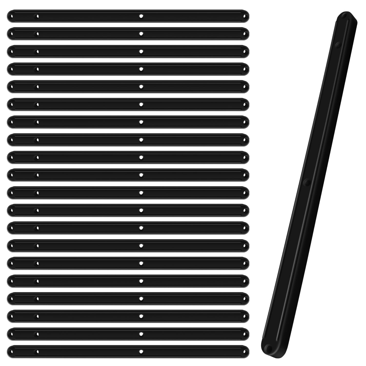 10 Pair Drawer Runners, Length 296mm Thickness 13mm Replacement Draw Runners Plastic Drawer Slides Kitchen Cupboard Drawer Rails for Width 17mm and Above Grooved Drawers Home Kitchen Bedroom (Black)