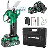 PAOWAFOL Electric Pruning Shears, 2.1" Cordless Pruner for Garden Trimming | LCD Display, 2&times;2000mAh Batteries, Brushless Motor, 2 Modes, SK5 Blades, Battery Powered Branch Cutter