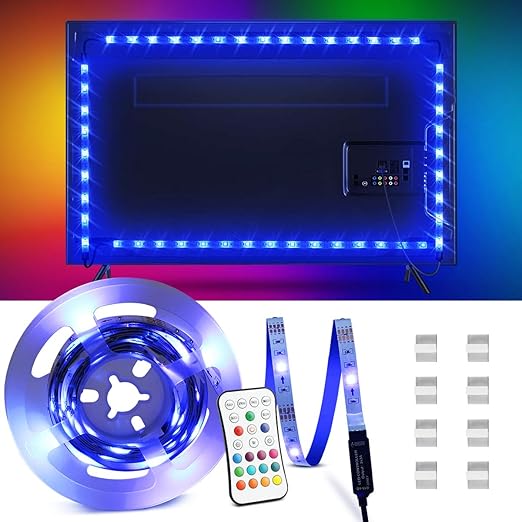tira led 2 2m omeril tiras led tv usb impermeable con control remoto tira luz led rgb con 16 colores y 4 modos retroiluminacion led tv para pc