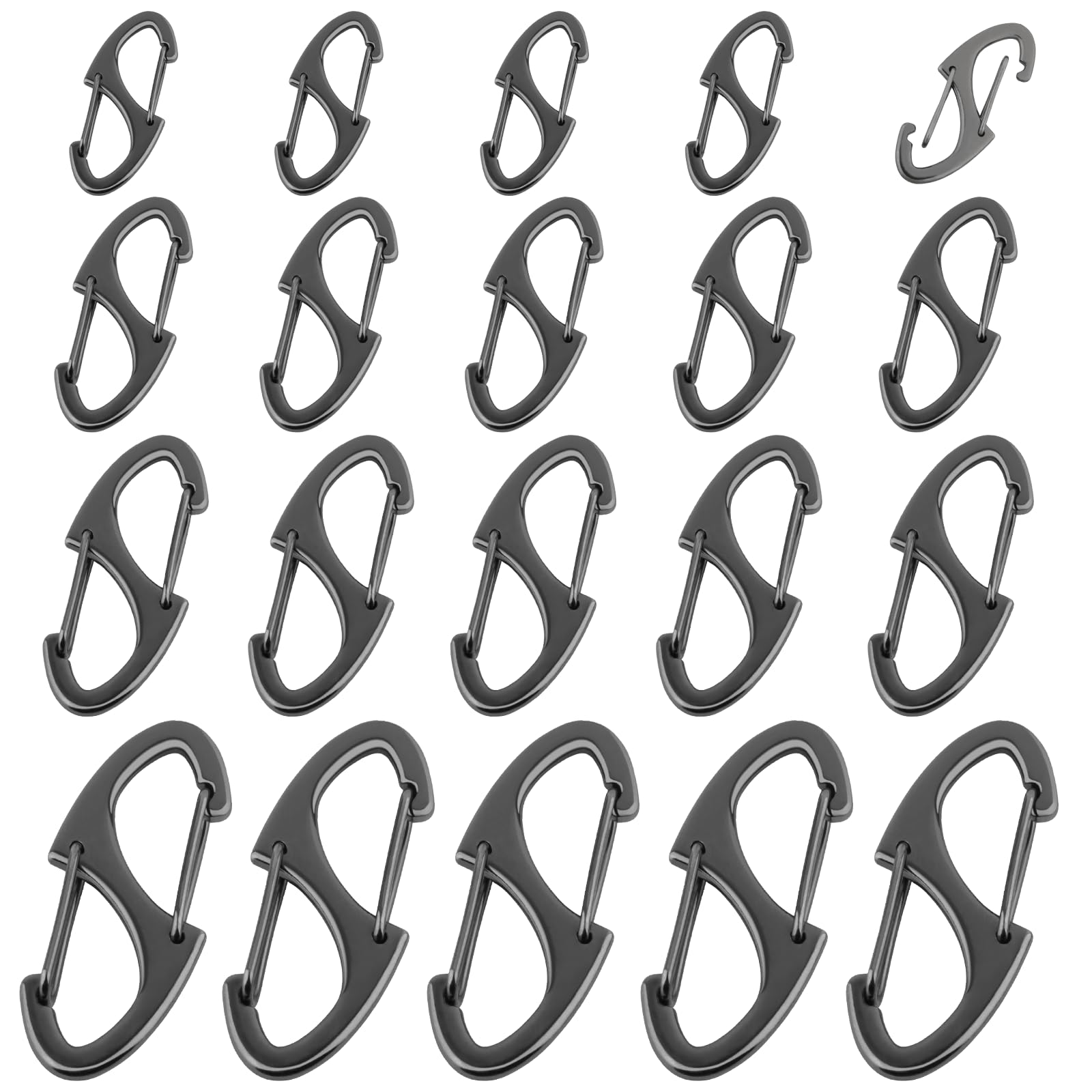 Photo 1 of Zipper Clips Anti Theft, 20 Pcs Zipper Pull Locks for Backpacks, Double-Sided Spring S Carabiner Clasps Theft Deterrent for Luggage Suitcase Handbags Keys Purse (Grey)