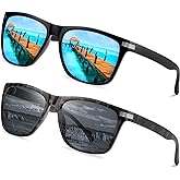 EYEGUARD 2 Pack Bifocal Reading Sunglasses for Men UV400 Protection Outdoors Classic Designer Sun Readers