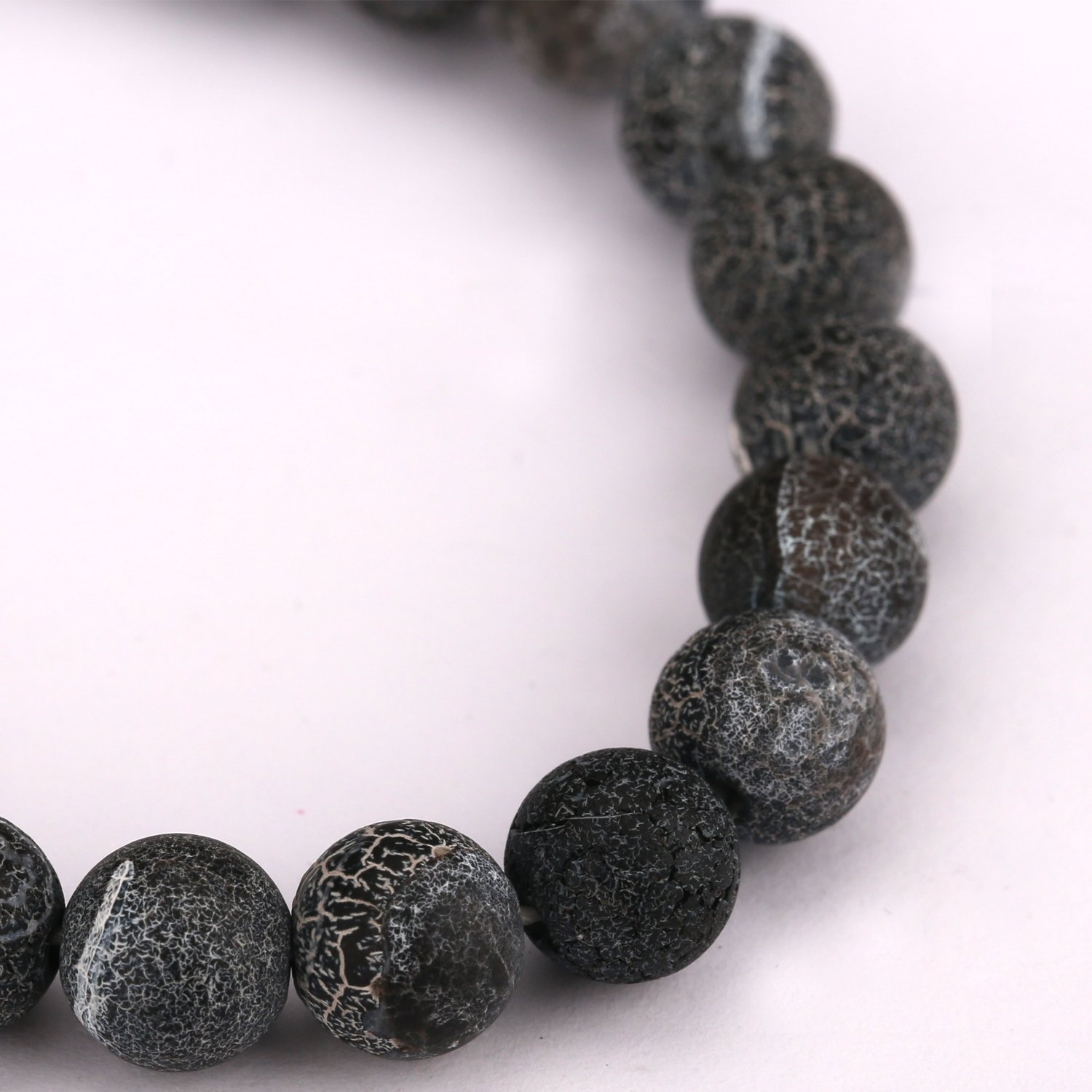 Bead Bracelets,UHIBROS Unisex Natural Tiger Eyes, Black Matte, Weathering Agate Beads Stretch Bracelets With Leopard Head Gold,Silver