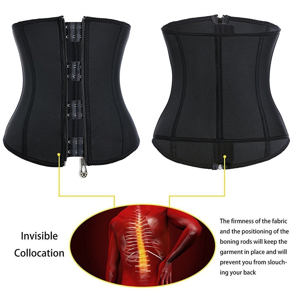Women Waist Trainer,Women Hot Sweat Weight Loss Neoprene Workout Sauna Suit Corset Trimmer Belt Body Shaper Cincher With Zipper Slimming By Wishesport