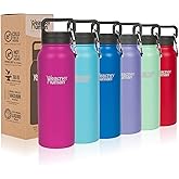 Healthy Human Stainless Steel Water Bottle | Double Walled Vacuum Insulated Water Thermos for Adults | Eco-Friendly Travel Bottles with Leak Proof Lid (Mulberry, 16 oz/ 473 ML)
