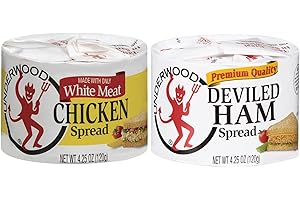 MAKE YOUR DAY Underwood Chicken Spread and Deviled Ham Spread, 4.25oz (Pack of 6) - with MYD Spreader or Two Sporks
