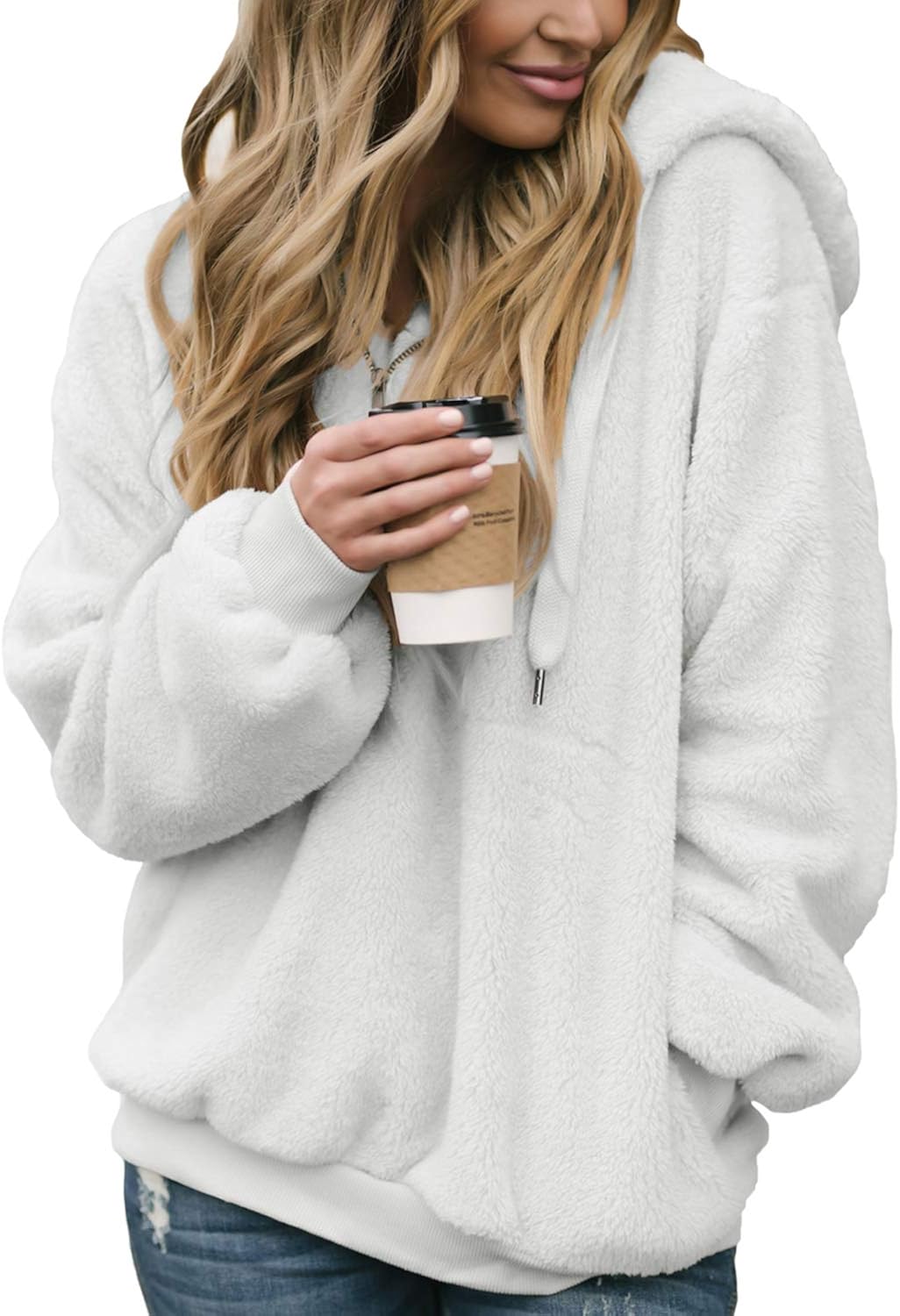 fuzzy womens hoodie