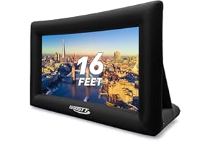 LVAOSTT Inflatable Projector Screen, 16FT Blow Up Movie Screen Outdoor Projector, Easy Set Up One-Piece Design Front & Rear Projection with Air Blower for Outside Backyard Family Movie Night Pool Party