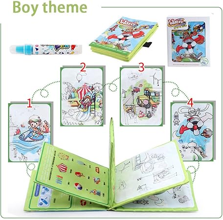 Amazon Huaile マジック水彩絵画 水絵 絵画 布本 マジックウォーターペン 落書き絵 おもちゃ Huaile ぬりえ おもちゃ