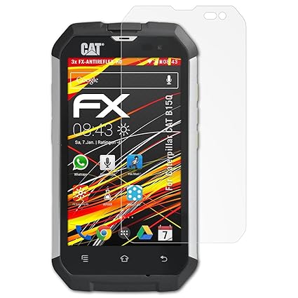 atFolix Schutzfolie kompatibel mit Caterpillar CAT B15Q Displayschutzfolie, HD-Entspiegelung FX Folie (3X)