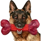 Apasiri Tough Dog Toys for Aggressive Chewers: Beef Flavored Long Lasting Dog Bones for Large Dogs, Indestructible Dog Chew Toys to Keep Them Busy, Large Dog Toys for Medium &amp; Large Breed, Red