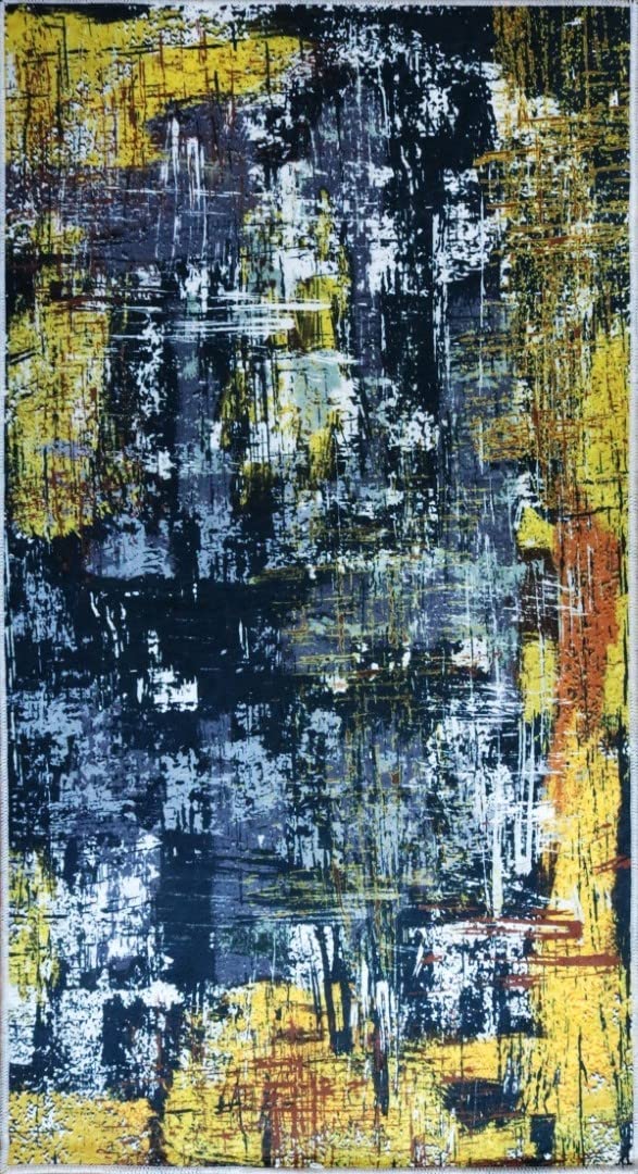 MANI TEXTILE Carpet, Polyester, Black, 80 x 150