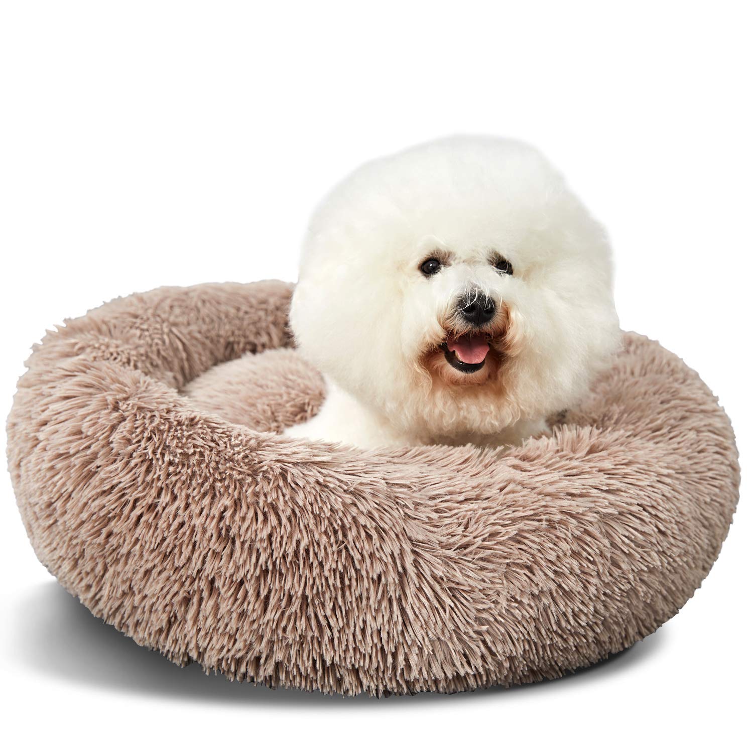 ANWA Washable Dog Round Bed Small, Donut Dog Bed Small Dog, Comfy Dog Calming Bed