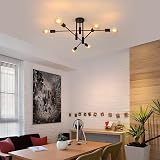 Comely Modern Sputnik Chandelier 6-Lights E27 Black Ceiling Light view 8