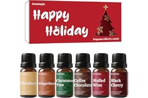 Diffuser Fragrance Oils, Aromtopia Essential Oils for Diffusers for Home, 6x10ml Happy Holiday Set, Fresh Scents for Candle S