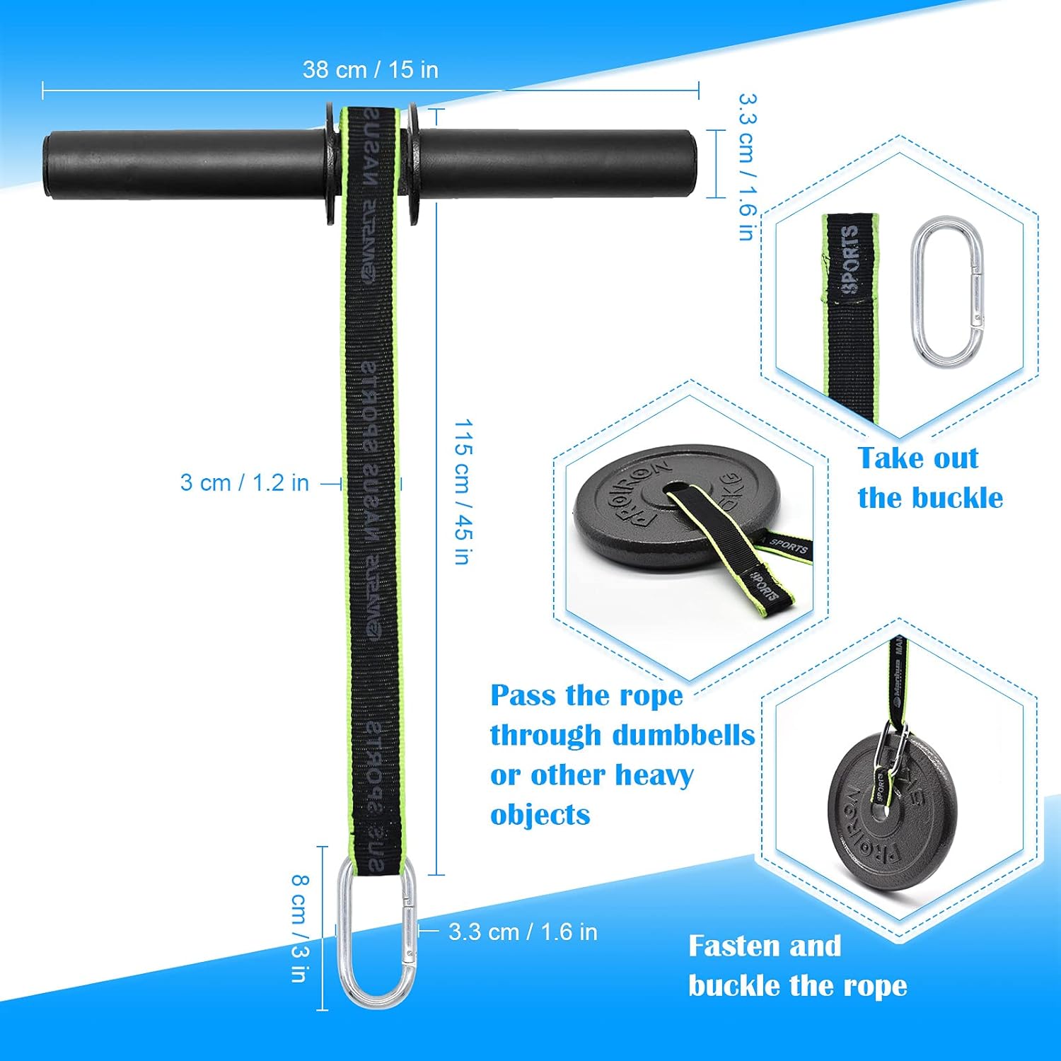 XonyiCos Forearm Wrist Roller Fitness Blaster, Arm Exerciser Wrist Trainer, Forearm Muscle Strength Workouts Tools, Weight Bearing Rope Roller Equipment with Non Slip Cushion, Rope for Dumbbells : Sports & Outdoors