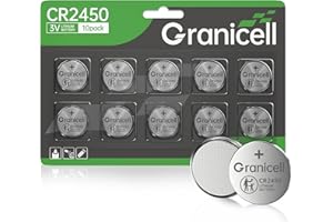 GRANICELL 2450 Battery Compatible with CR2450 Lithium 3V Coin Battery for Child Safety, Suitable for Key Fobs, Smart Sensors,