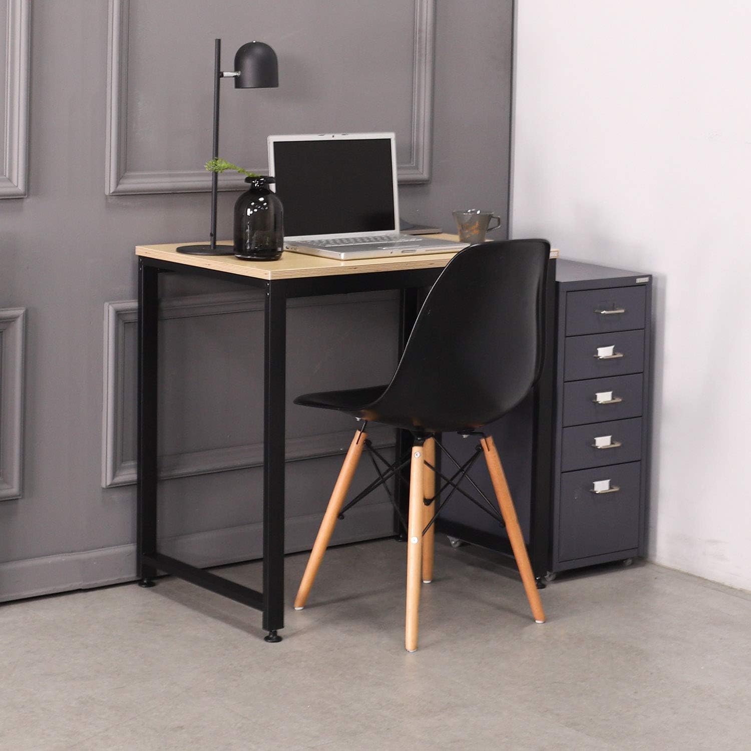 SOFSYS 31" Computer Writing Desk Workstation Table Home Office Design for Video Gaming, Designers and Entrepreneurs, Small Desktop with Sturdy Metal Frame, Oak/Black: Kitchen & Dining