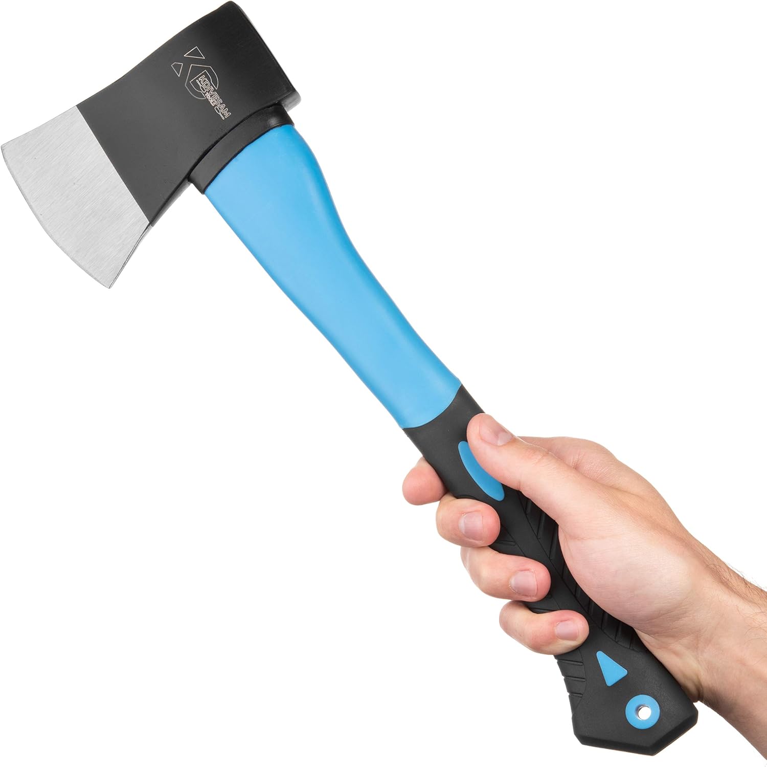 kdivesam Camping Axe, 15 inch Hatchet for Chopping Wood Splitting kindling, Gardening and Outdoor Survival, Forged Carbon Steel Heat Treated Hand Maul Tool, Fiberglass Handle with Anti-Slip Grip   : Sports & Outdoors